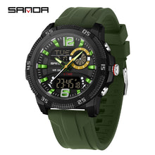 SANDA Mens Electronic Watch Youth Alarm Clock Luminous Sporty