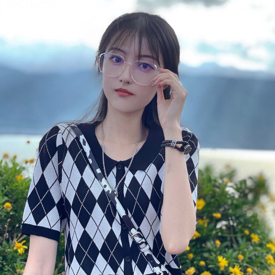 Lijia Korean Version Large Frame Anti Blue Light Goggles, Internet Famous, Same Style Glasses 1535