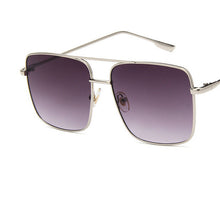 Large Square Metal Flat Mirror Retro Literary Polygonal Glasses Frame Square Large Frame Glasses