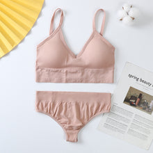 Women Bra Panties Set Push Up Sports Bra Set Sexy G-String Seamless Active Bra Thong Lingerie Set Fitness Crop Top Underwear
