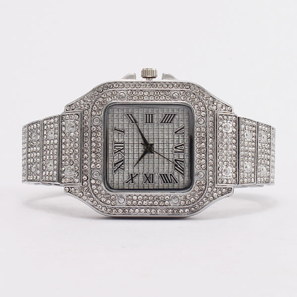 Square Diamond Full Diamond Roman Gradient Ladies Watch