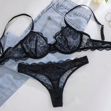 Womens Lace Hollow-Out Lingerie Set