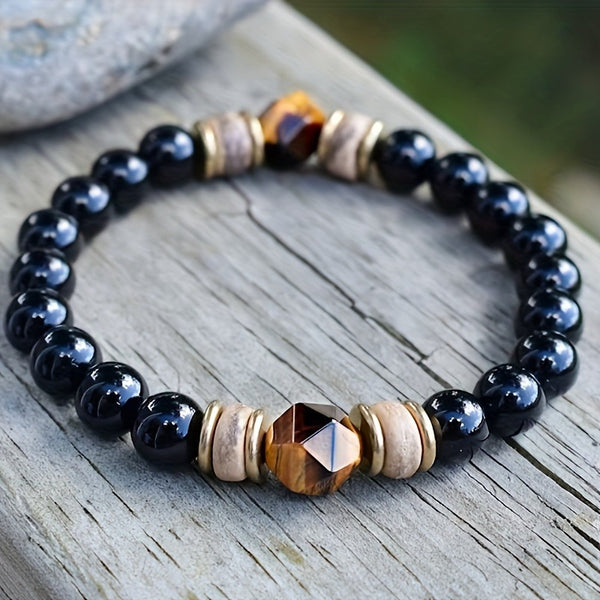 Tigereye Cut Obsidian Bracelet For Men And Women
