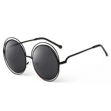 Large Frame Round Frame Women's Sun Glasses True Film Ink Mirror Flat Light Mirror
