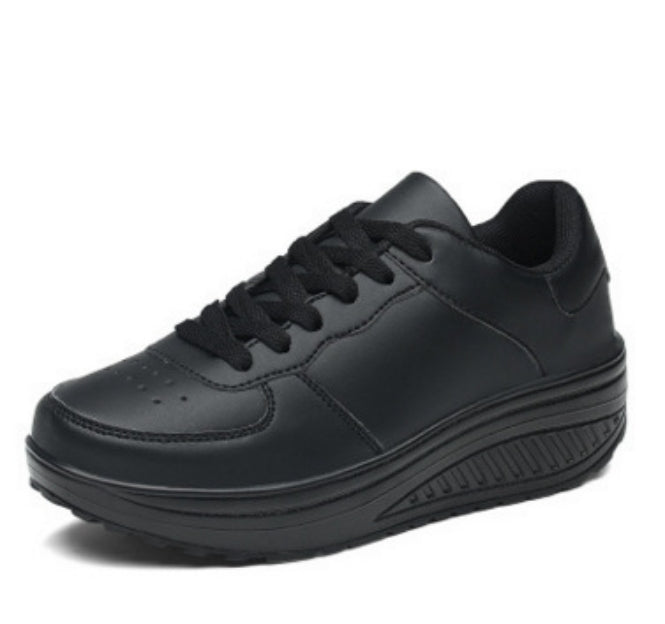 Women's Shoes, Flying Woven Leather Shoes, Sports Platform Shoes, Student Platform Shoes