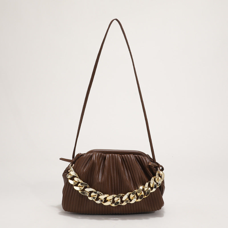 Solid Color Pleated Texture Bag Shoulder Bag Messenger Bag