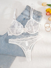 Womens Lace Hollow-Out Lingerie Set