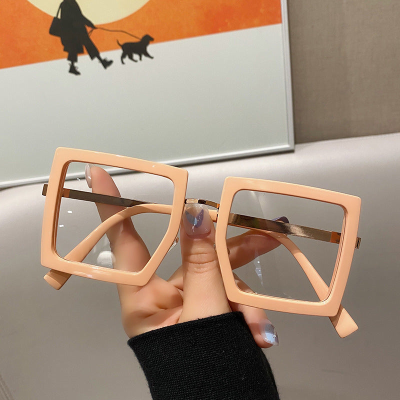 Korean Version Of The Netflix Model Thick Frame Square Anti-blue Light Glasses Frame Female