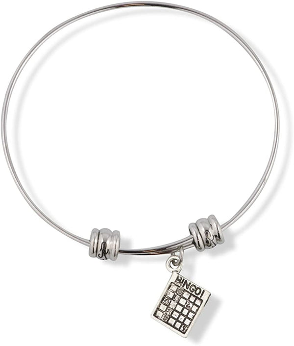 Emerald Park Jewelry Bingo Playing Card Fancy Charm Bangle