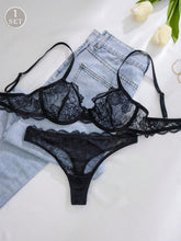 Womens Lace Hollow-Out Lingerie Set