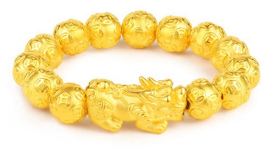 Sand Gold Men Obsidian Mythical Wild Animal Bracelet