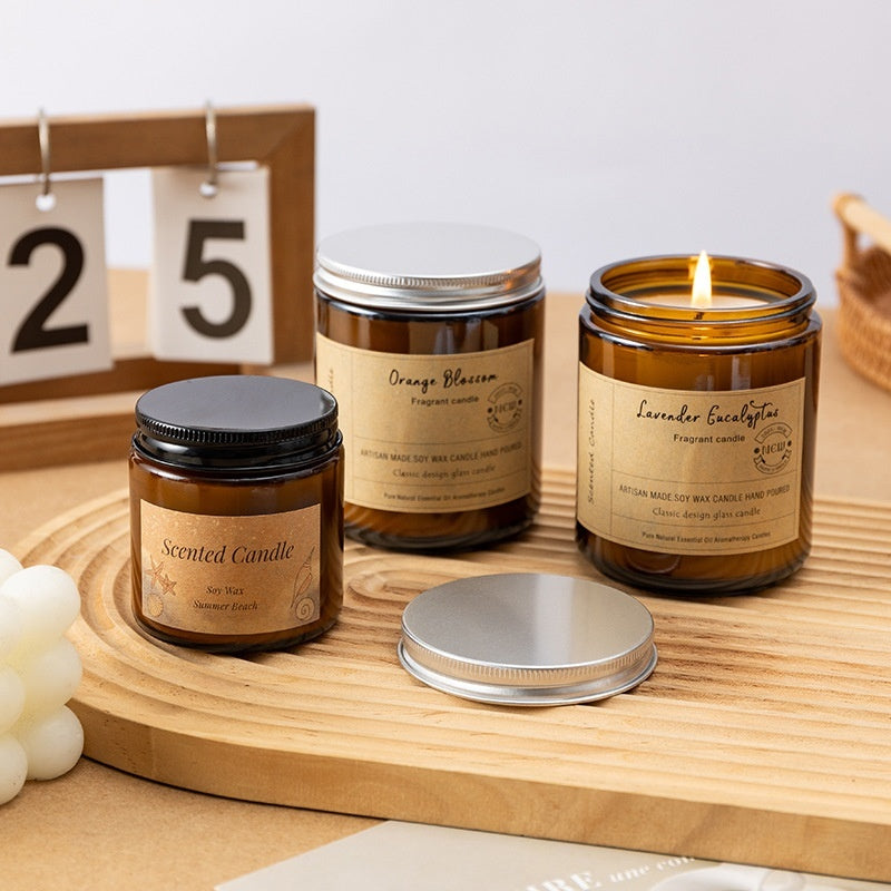 Glass-cup Scented Candle Gift Set With A Premium Feel