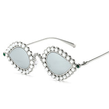 Fashion Metal Small Frame Diamond Sun Glasses