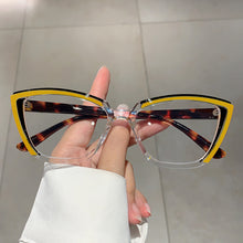 Set Up Anti Blue Light Colorful Cat Eye Flat Light Glasses Frame