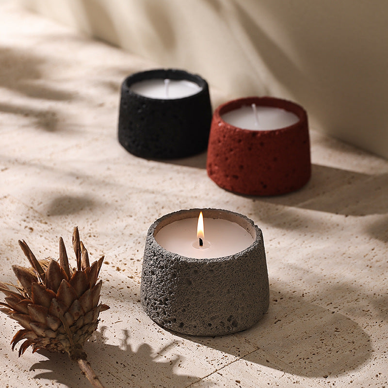 Home Decorative Crafts Candle Holder Cement Aromatherapy Candle Cup