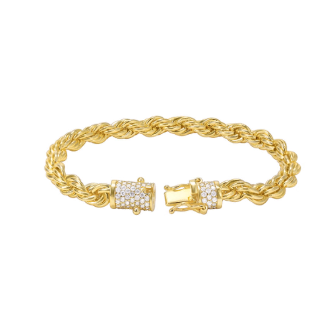18K Gold Twist Bracelet For Men And Women