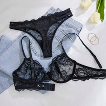 Womens Lace Hollow-Out Lingerie Set