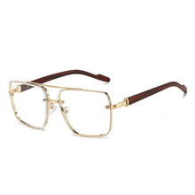 Men's Double Beam Imitation Wood Grain Leg Fashionable Sunglasses