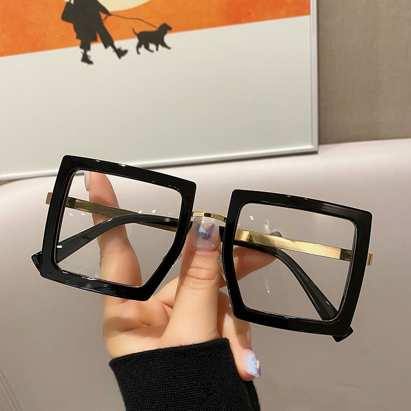 Korean Version Of The Netflix Model Thick Frame Square Anti-blue Light Glasses Frame Female
