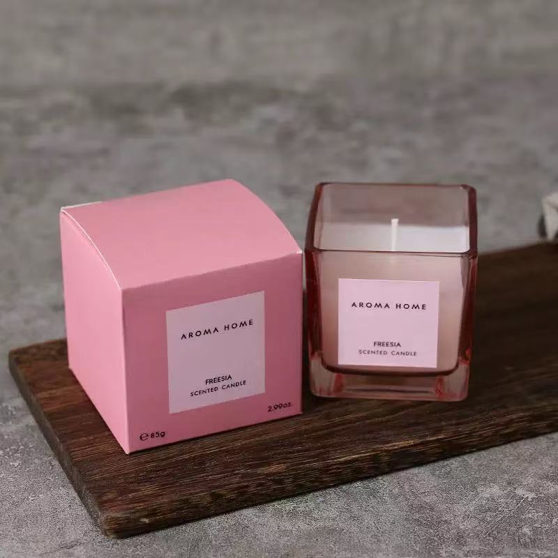 Aromatherapy Candle Soy Wax Four-color Small Square Cup Fragrance Gift Hand Gift