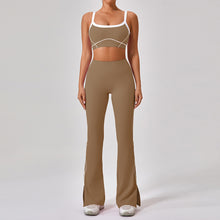 Outdoor Sports Yoga Suits Women's Spaghetti Strap Contrast Color Fitness Set Outfits