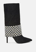 BASSO Party Diamante Studded Stiletto Boots