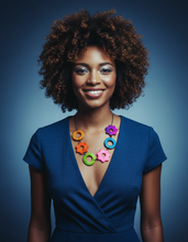 Bright Floral Statement Necklace Handmade