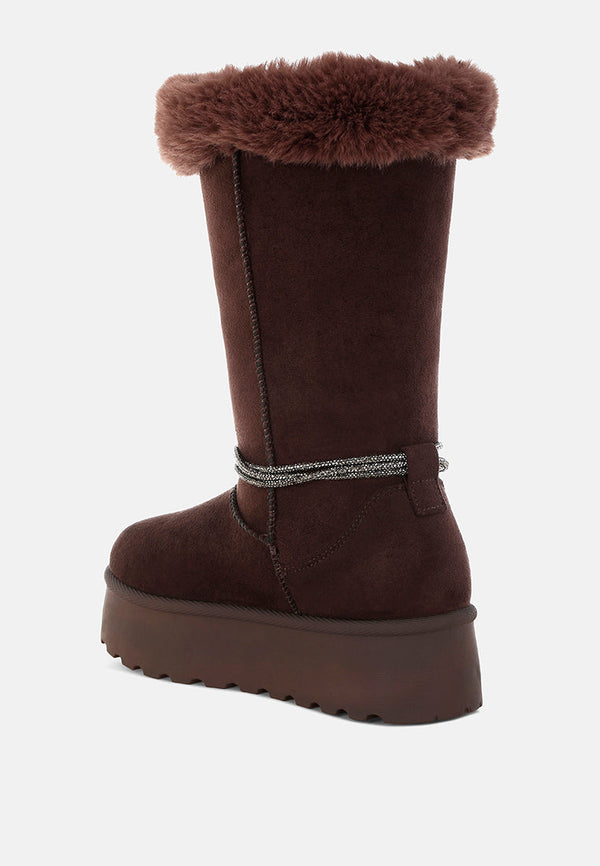 Olonya Fur Collar Anti-Skid Snow Boots