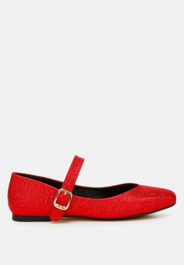 Herma Glitter Pin Buckle Ballerinas