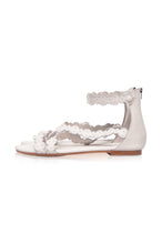 Salty Sea Scalloped Criss Cross Leather Sandals-6