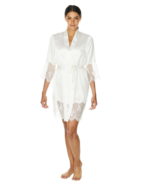 Silk Scalloped Lace Trim Robe, Eridani