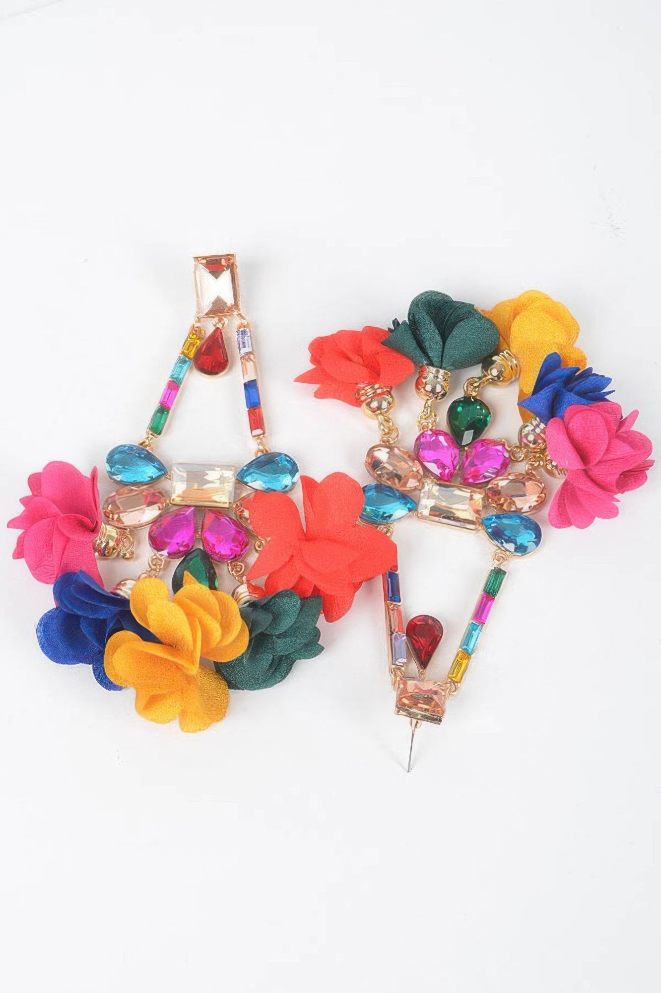 MEATPACKING Blossom Bling Rhinestone Party Drop Earrings: BYMANYC NY