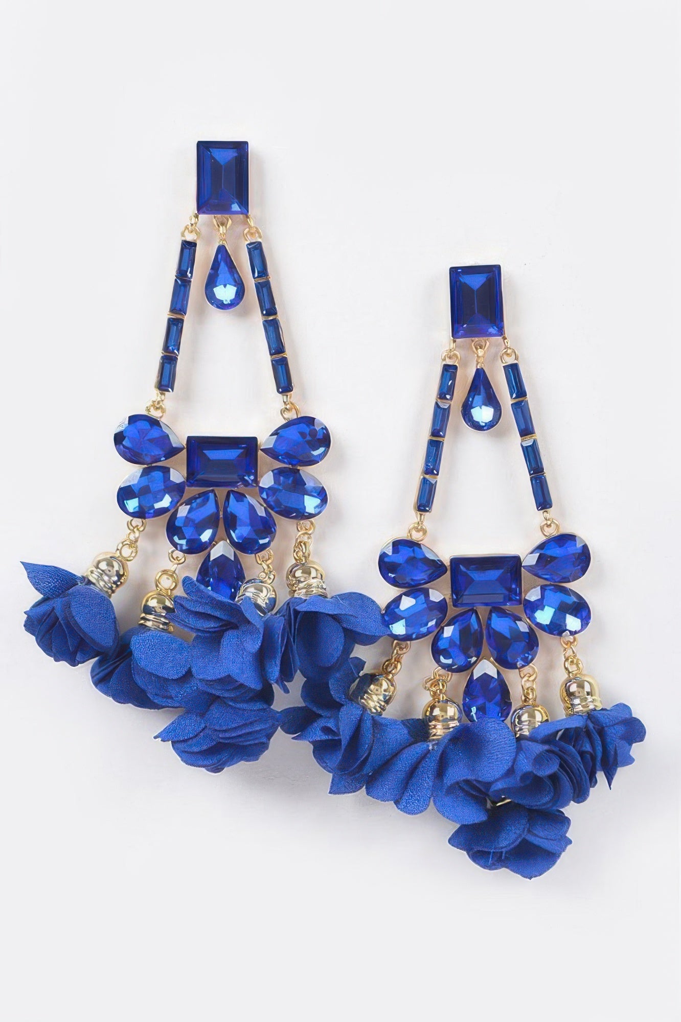 MEATPACKING Blossom Bling Rhinestone Party Drop Earrings: BYMANYC NY