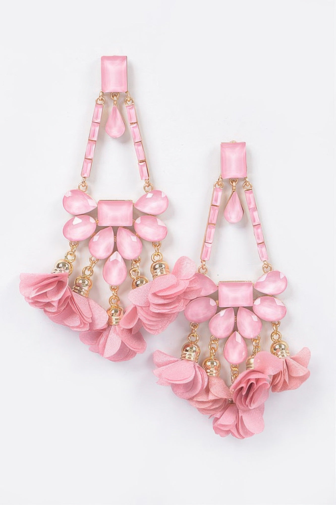 MEATPACKING Blossom Bling Rhinestone Party Drop Earrings: BYMANYC NY