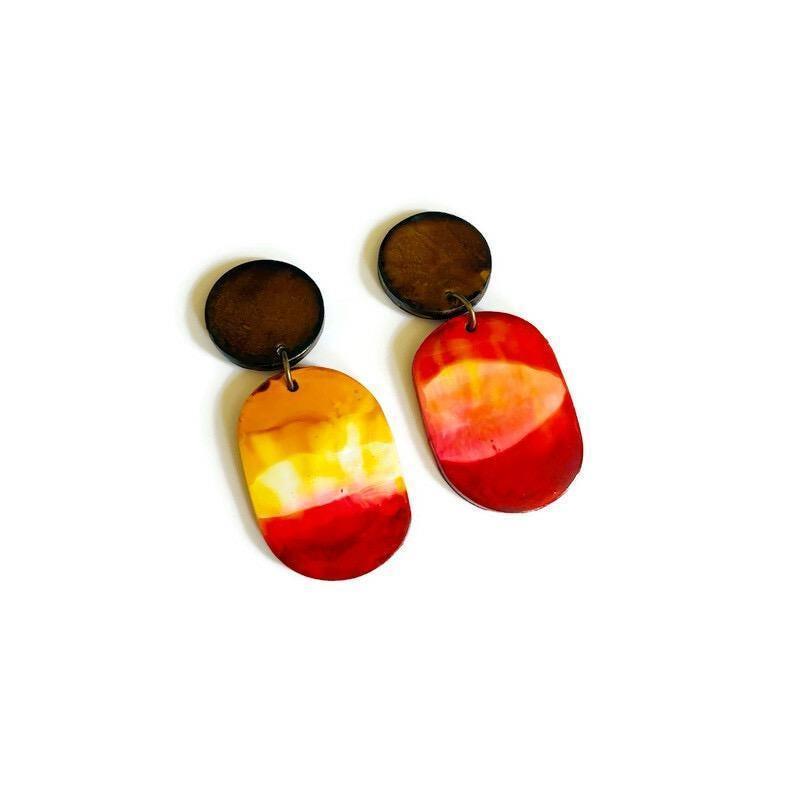 Ombre Clip On Earrings for Fall