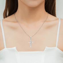 Alloy Pendant With Diamond And Eight-character Cross Necklace