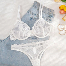 Womens Lace Hollow-Out Lingerie Set