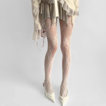 Retro Lace Fishnet Stockings French Jacquard Patterned Tights