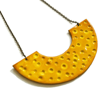 Big Chunky Red Necklace Handmade from Clay