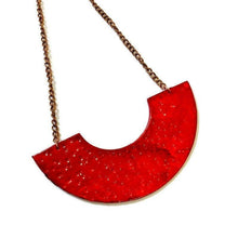 Big Chunky Red Necklace Handmade from Clay