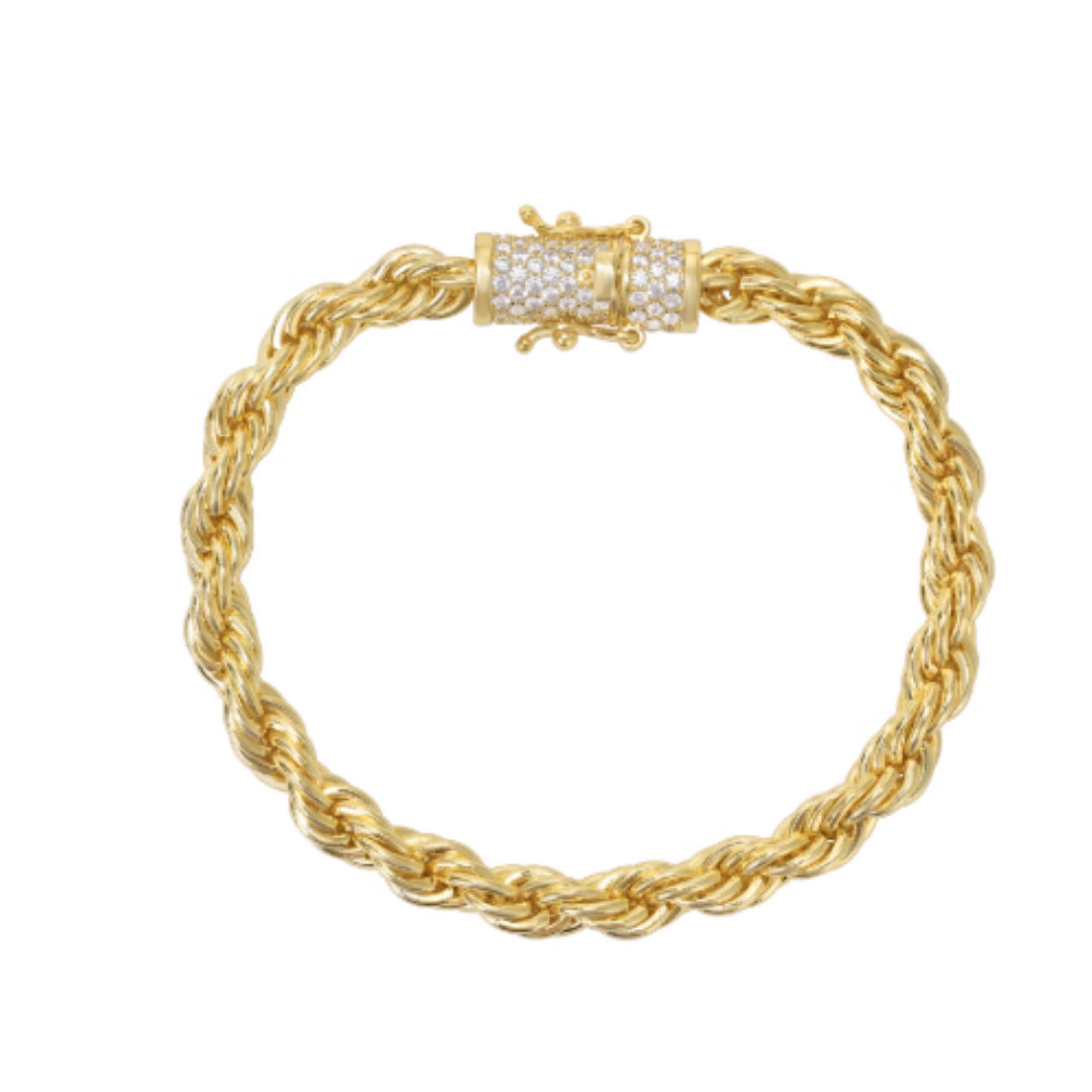 18K Gold Twist Bracelet For Men And Women
