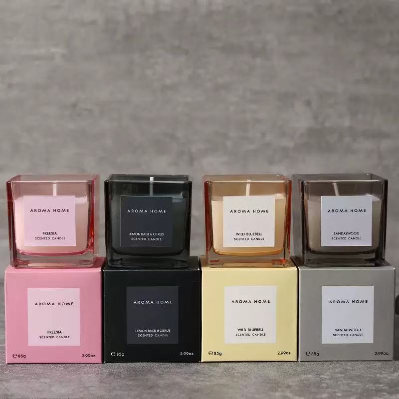 Aromatherapy Candle Soy Wax Four-color Small Square Cup Fragrance Gift Hand Gift