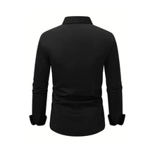 Men's Shirt Business Button Down Shirt Summer Solid Color Long Sleeve Lapel Vacation Shirt Fashion Temperament Casual Tops