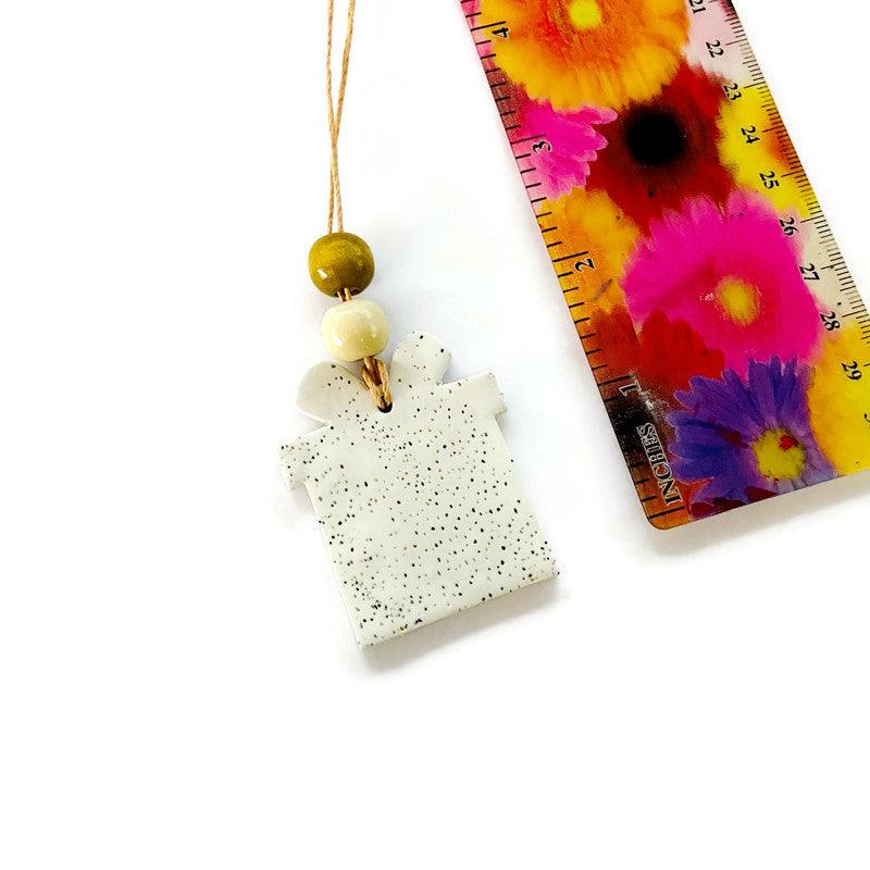 Christmas Present Shaped Ornament Handmade from Clay & Nova Scotia Beach Sand