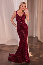Fitted Sequin Dress With Velvet Details