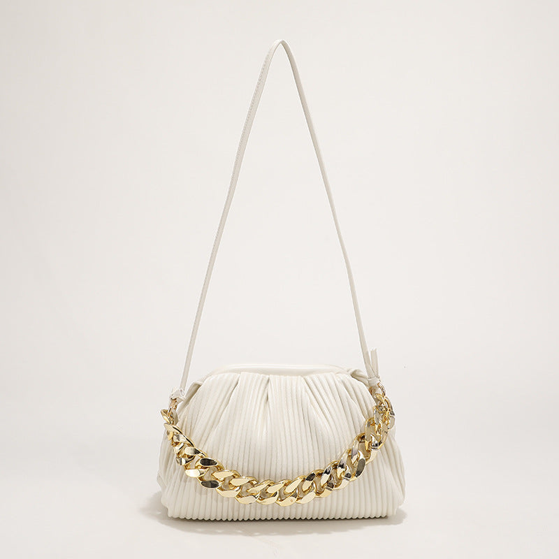 Solid Color Pleated Texture Bag Shoulder Bag Messenger Bag