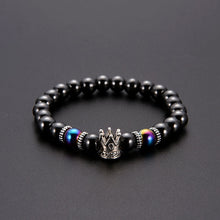 Creative Crown Men And Women With Black Gallstone Bracelet