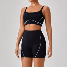 Outdoor Sports Yoga Suits Women's Spaghetti Strap Contrast Color Fitness Set Outfits