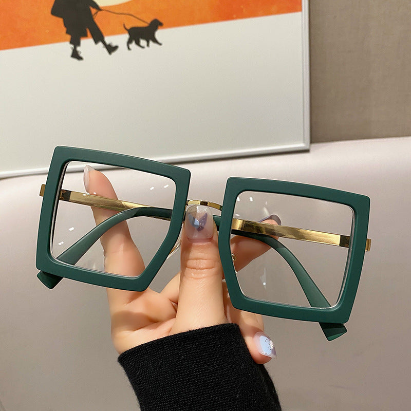 Korean Version Of The Netflix Model Thick Frame Square Anti-blue Light Glasses Frame Female
