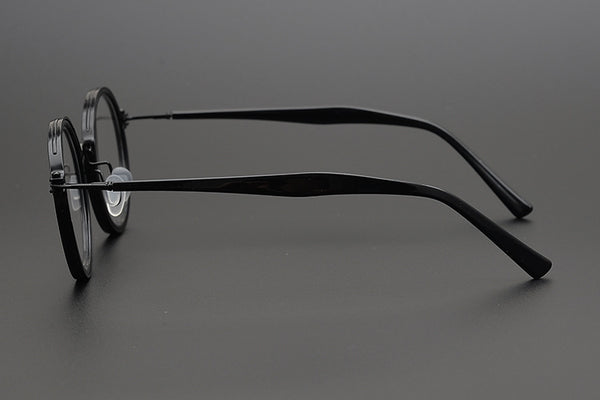 Pure Titanium Retro Handmade Round Frame Tortoiseshell  Myopia Frames